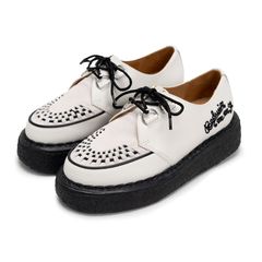 BEDWIN & THE MMY General Scale. / "DAVID" Leather Inter Lace Shoes - WHT × BLK / C15FW703