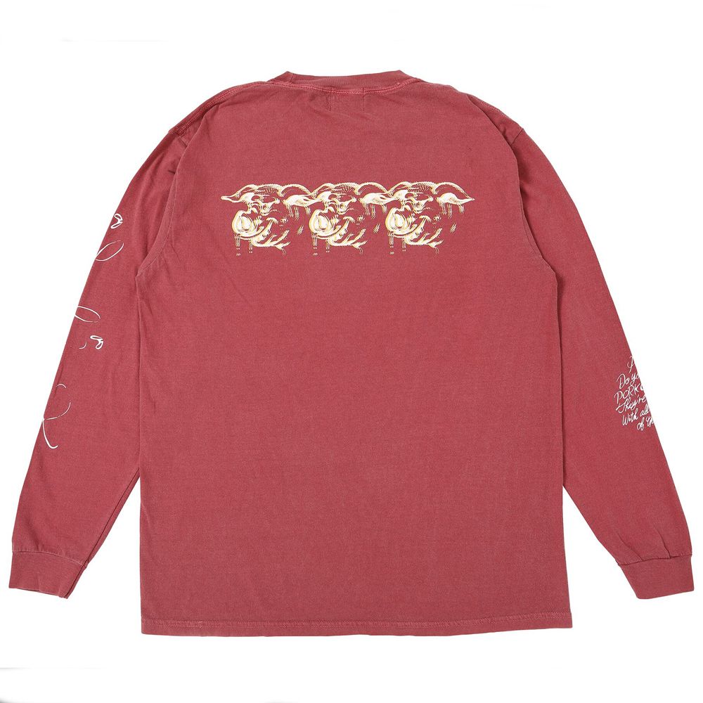 SCUM PORK L/S TEE - CRIMSON RED / ロングスリーブTシャツ