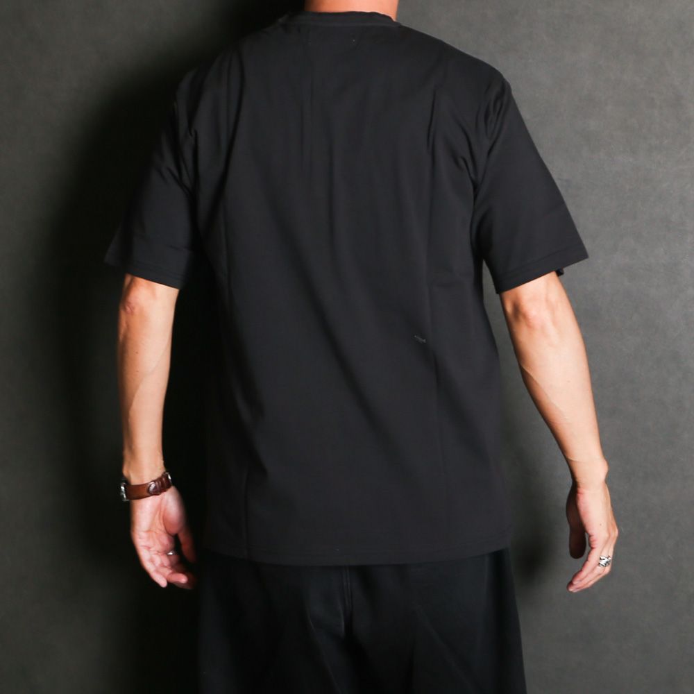 HENLEY NECK TEE - BLACK / 30/1オーガニックコットン空紡天竺 - ヘンリーネックTee / M26B14CS01B