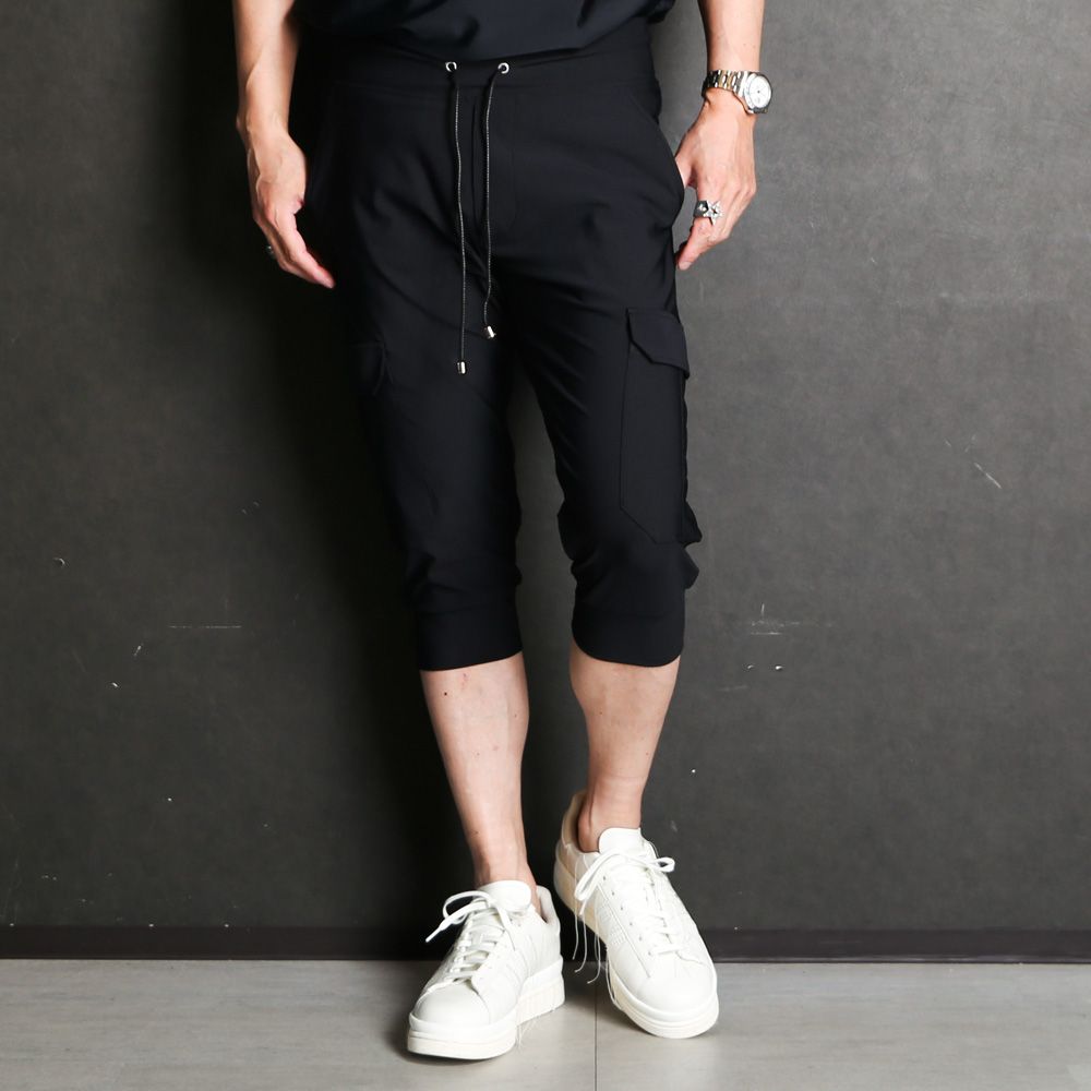 RESOUND CLOTHING - cargo cropped PT - BLACK / カーゴ