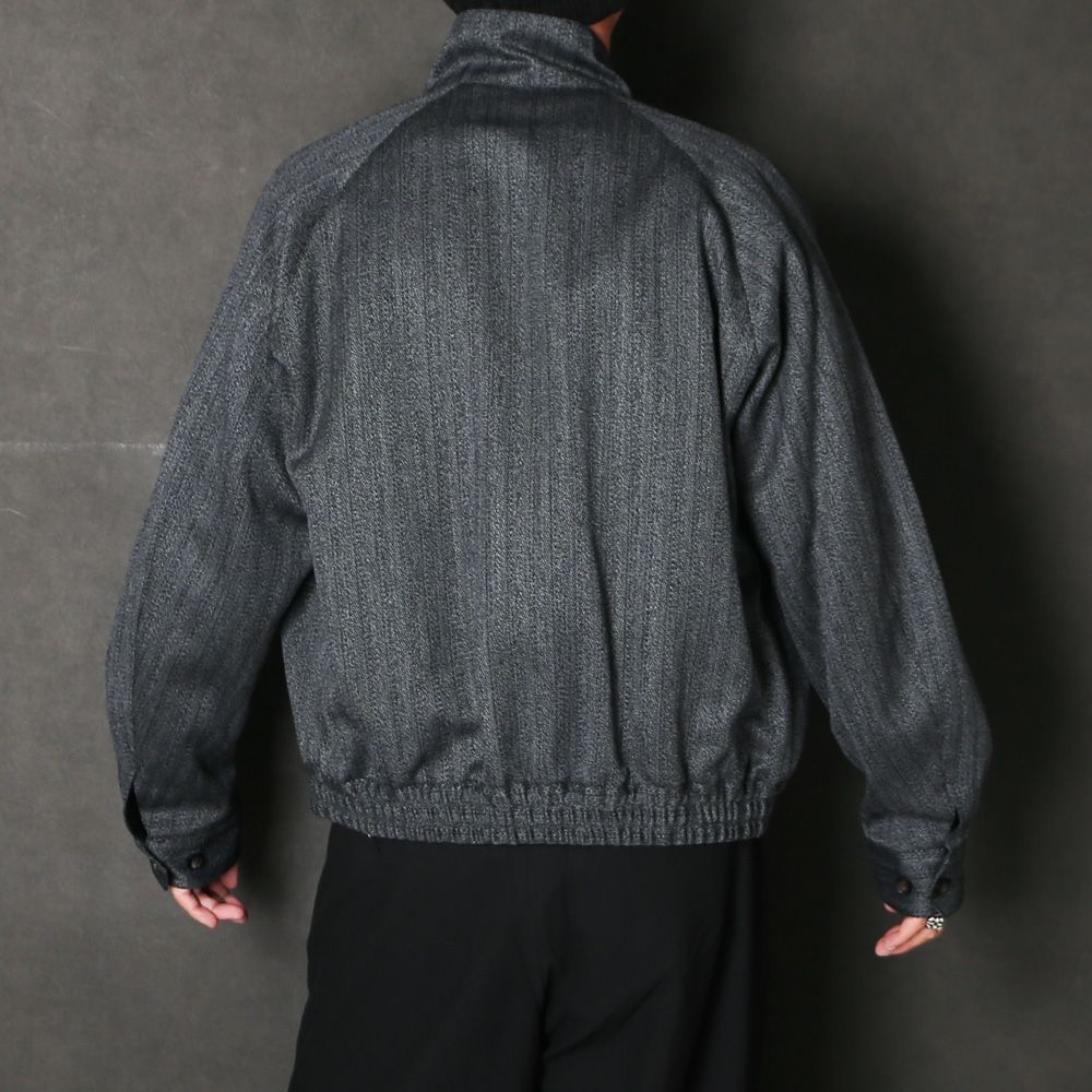 Dog Ear Jacket - Gray / オーガニックウール撚り杢へリンボン - ドッグイヤージャケット / M26C20BL01C