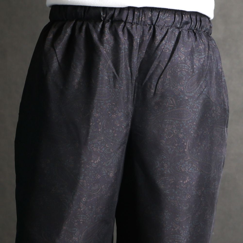 WIDE LEG EASY SILK PANTS - PAISLEY / 8匁シルク羽二重 - ワイドレッグ イージーシルクパンツ / M26A21PT01C