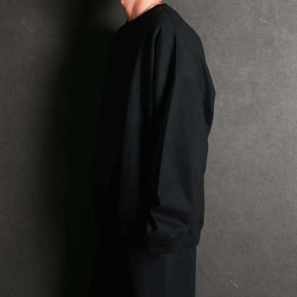 HUGE SWEAT - BLACK / オーガニックコットンヘビー吊裏毛 - ヒュージスウェット / A26A09CS01C