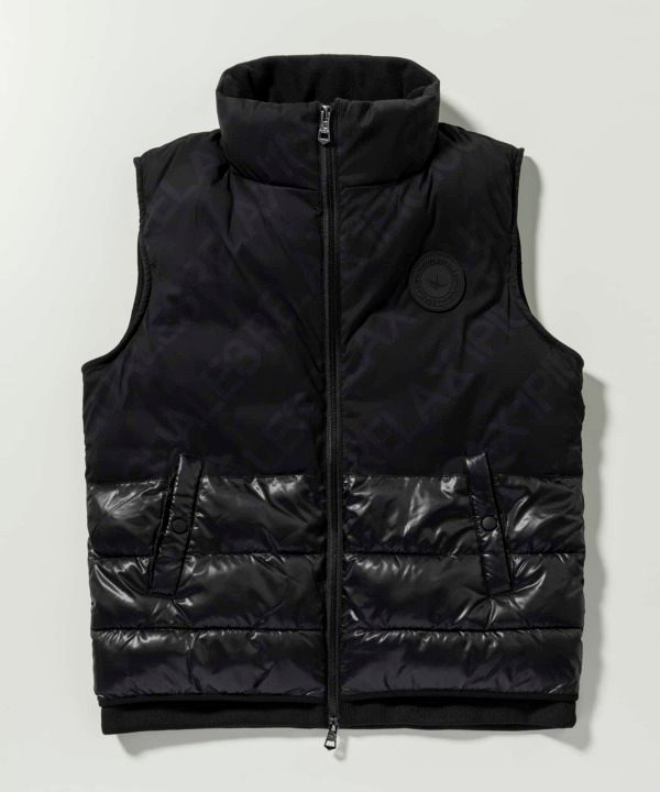 DIAGONAL LOGO VEST / 総柄ロゴパデッドベスト / USO-22073