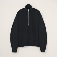 RACCON HALF ZIP KNIT - BLACK / ハーフジップニット / VTM-26-K-106