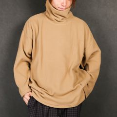 FLEECE HI NECK SIDE VENTS CS / マイクロフリース サイドベンツ カットソー / 180204