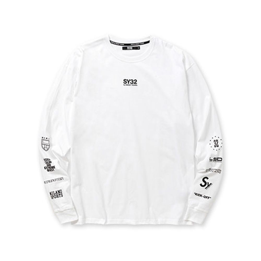 SY32 by SWEET YEARS - LOOSE SILHOUETTE MULTI LOGO L/S TEE / ロング