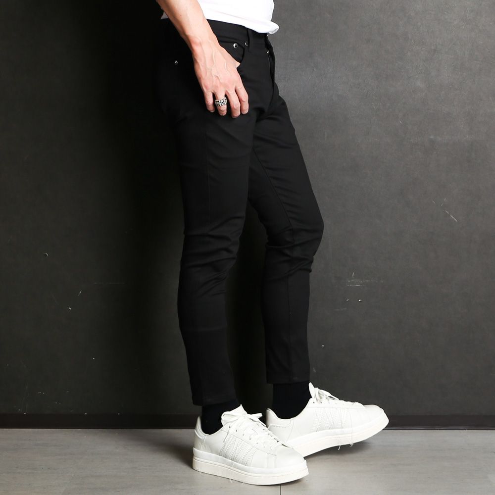 SKINNY PANTS - BLACK / グラデーションロゴ スキニーパンツ / USB-24052