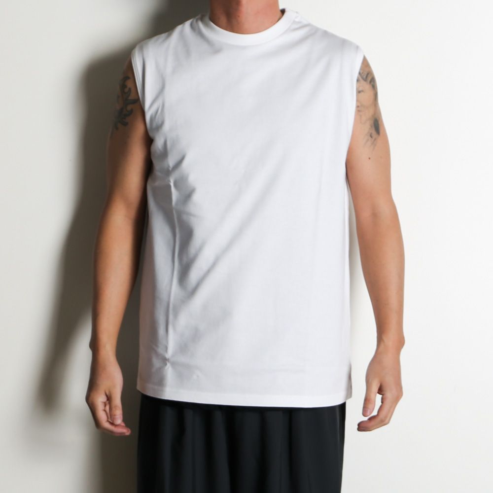 SLEEVELESS TEE - WHITE / オーガニックコットン40/2天竺 - スリーブレスTEE / M26A13CS03A