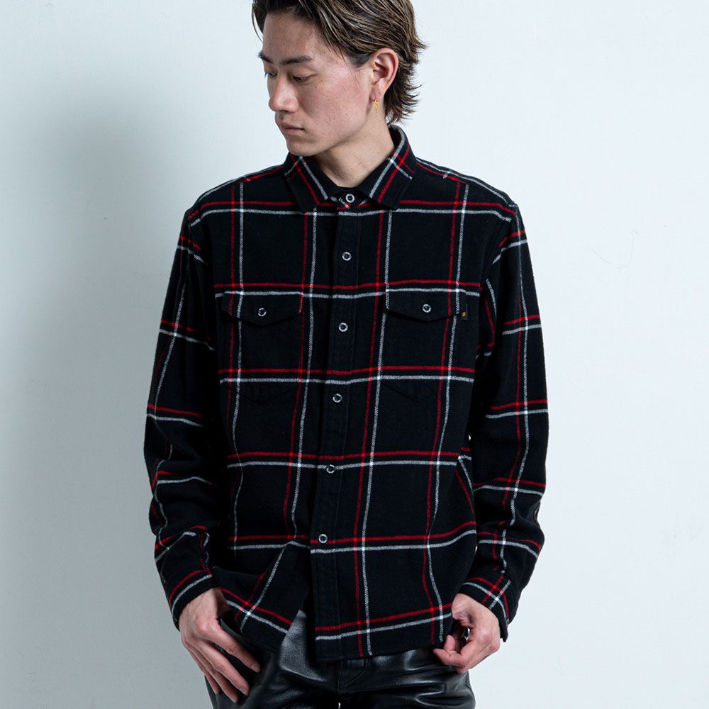 COTTON FLANNEL CHECK SHIRT-  RED / チェックシャツ / 25'RS-0907