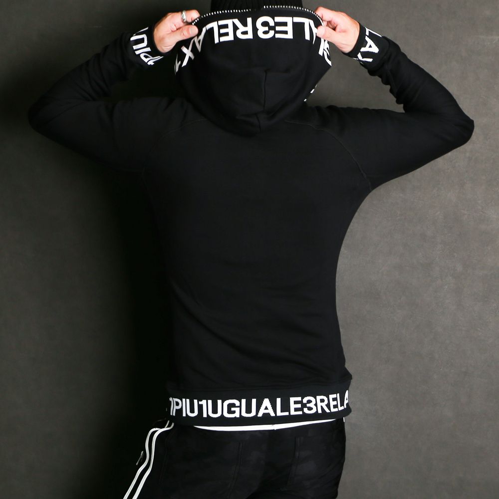 1PIU1UGUALE3 RELAX - RIB LOGO ZIP HOODIE / リブロゴ ジップ