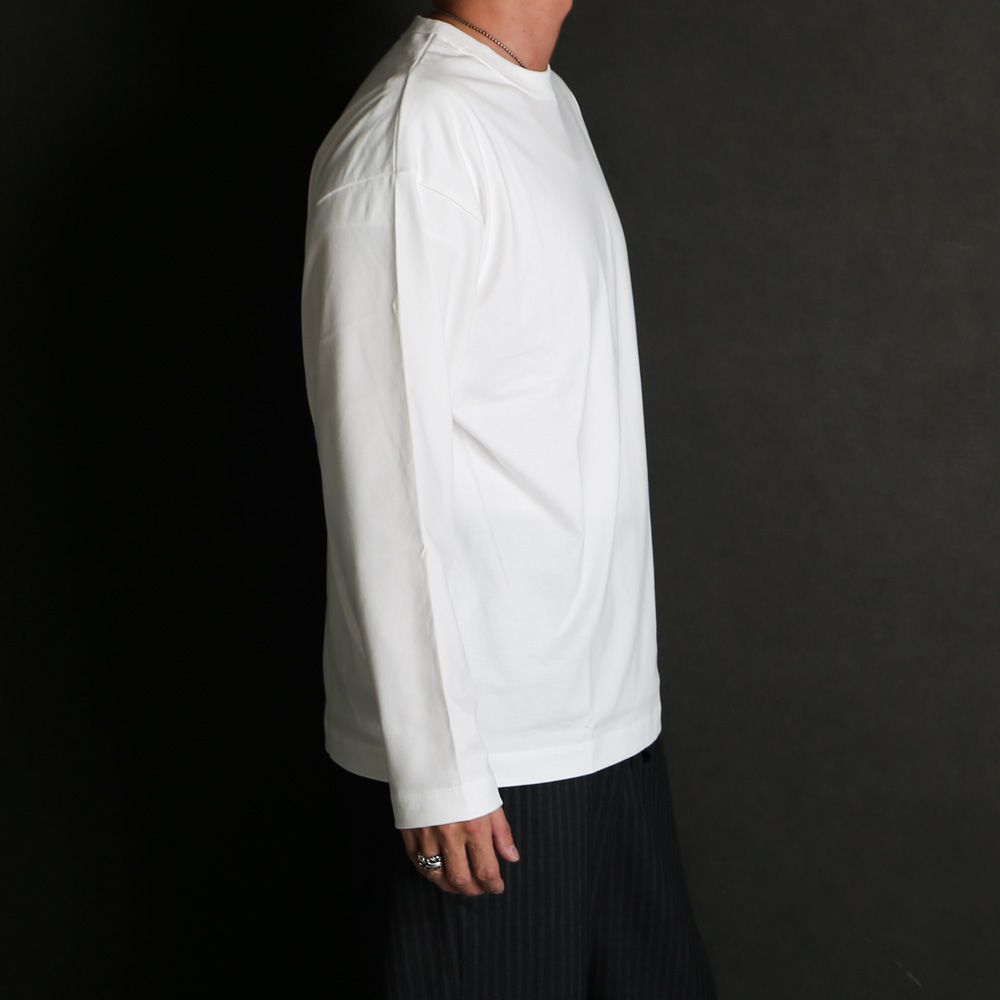 【ラスト1点-サイズ2】 COMFORT FIT Tee L/S - WHITE / オーガニックGIZA 80/3 天竺 サバイバルクロス® - コンフォートフィットTee L/S / A26A19CS01C