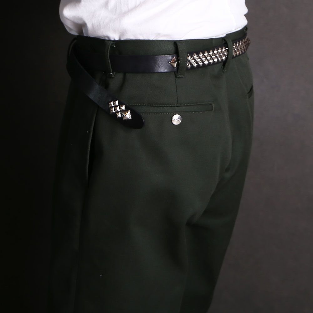 CALEE - STUDS LEATHER NARROW BELT / スタッズ ベルト / CL-24SS018LE | chemical  conbination