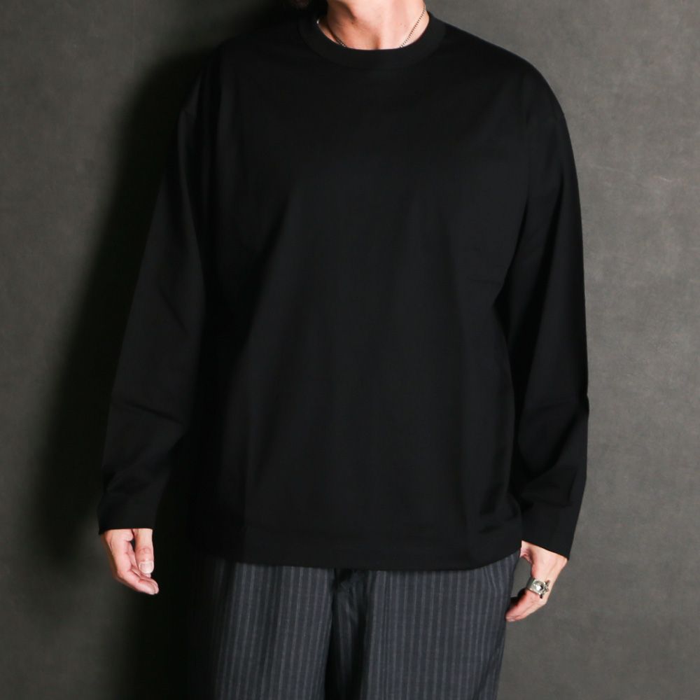 【ラスト1点-サイズ3】 COMFORT FIT Tee L/S - BLACK / オーガニックGIZA 80/3 天竺 サバイバルクロス® - コンフォートフィットTee L/S / A26A19CS01C