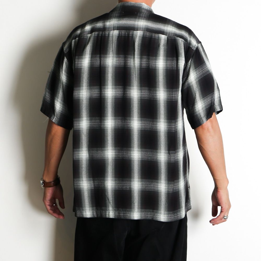 Rayon Dobby Plaid S.S Open Collar SH - BLT / 2604-5004