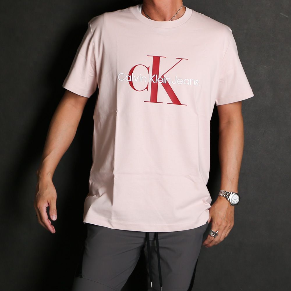 【ラスト1点-サイズS】 A- MONOGRAM EMBRO W/O BOX REG SS - SEPIA ROSE / Tシャツ / J320770