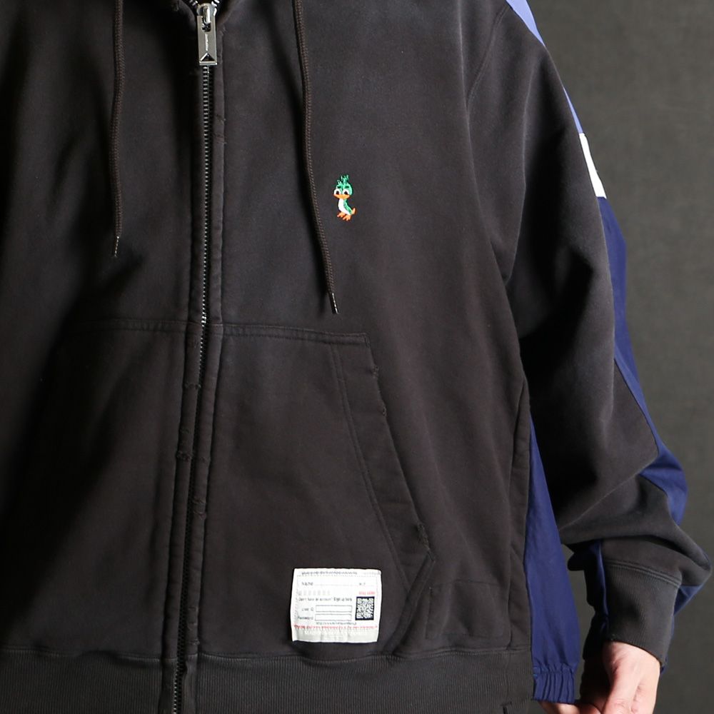 Track Jacket Combined Parka - BLACK / トラックジャケット コンバインド パーカー / A16PK571
