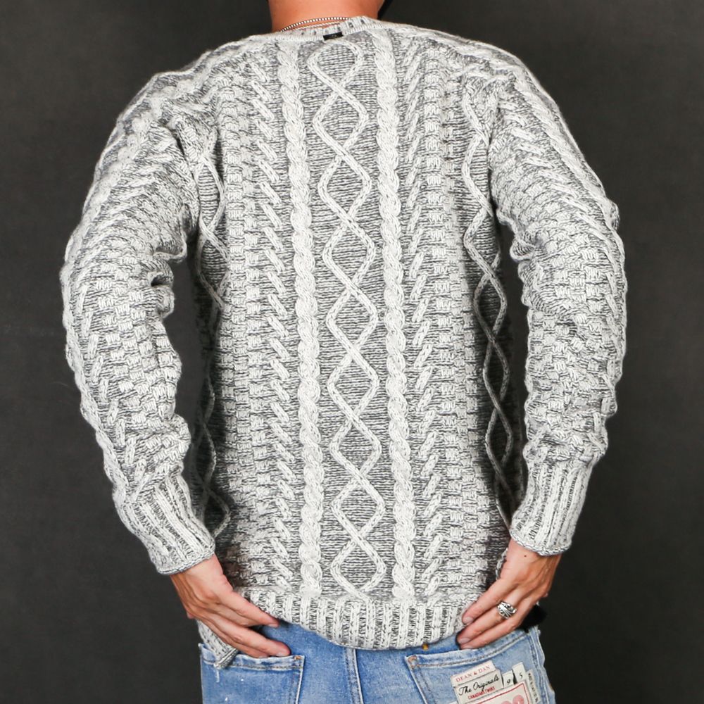 wjk - key-neck cable knit / キーネック ケーブルニット / 6859 kw44s