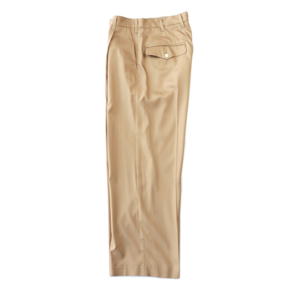 【ラスト1点-サイズS】 1 tuck wide trouser - Rayon poly gabardine / 1タックワイドトラウザー ギャバジン / SN-413B
