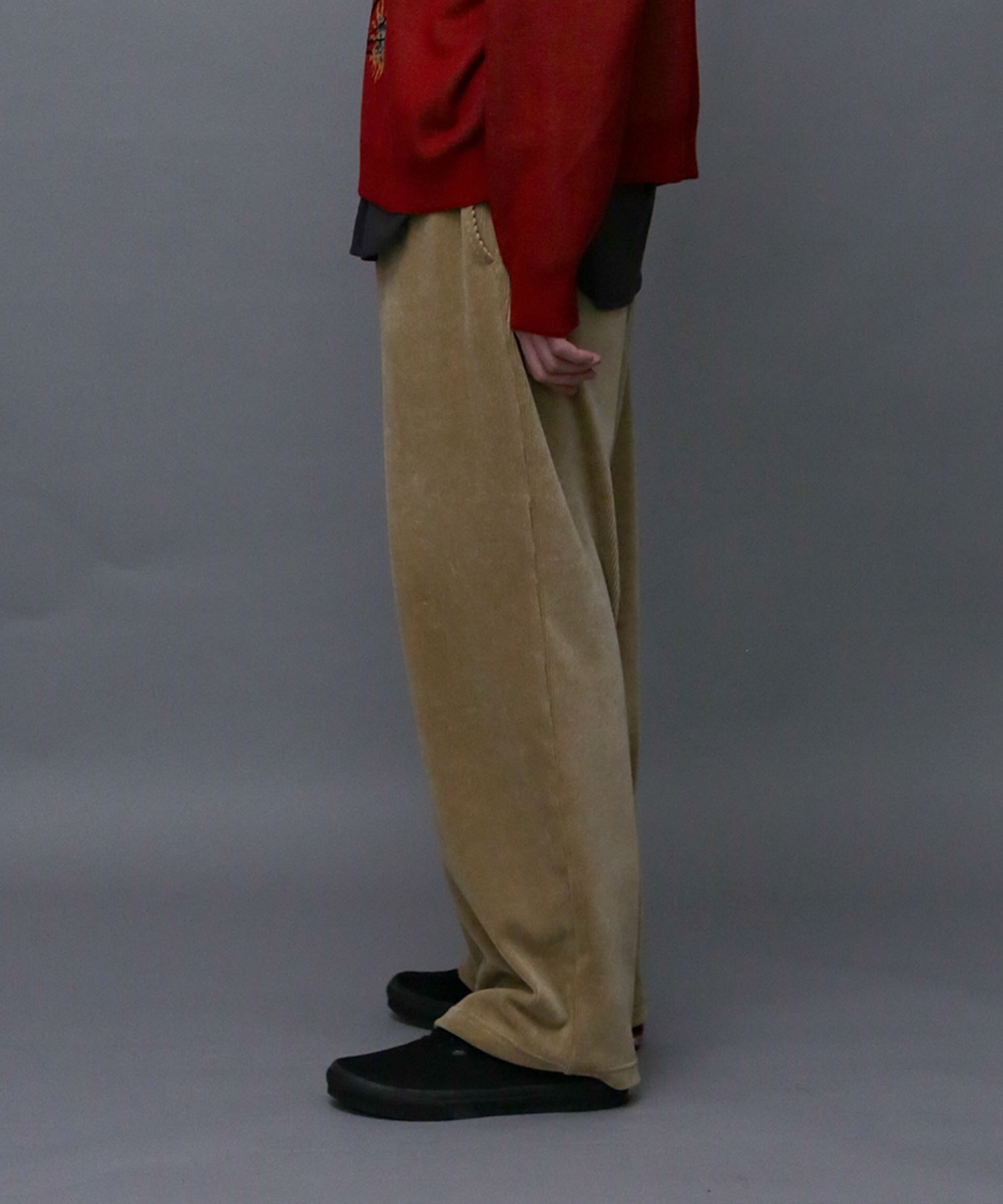 CUT CORDUROY EASY PT / コーデュロイ風 イージーパンツ / 479209