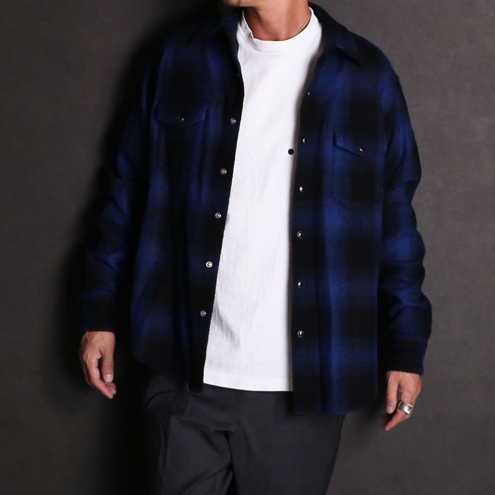 R. Wool Flannel Check Western SH