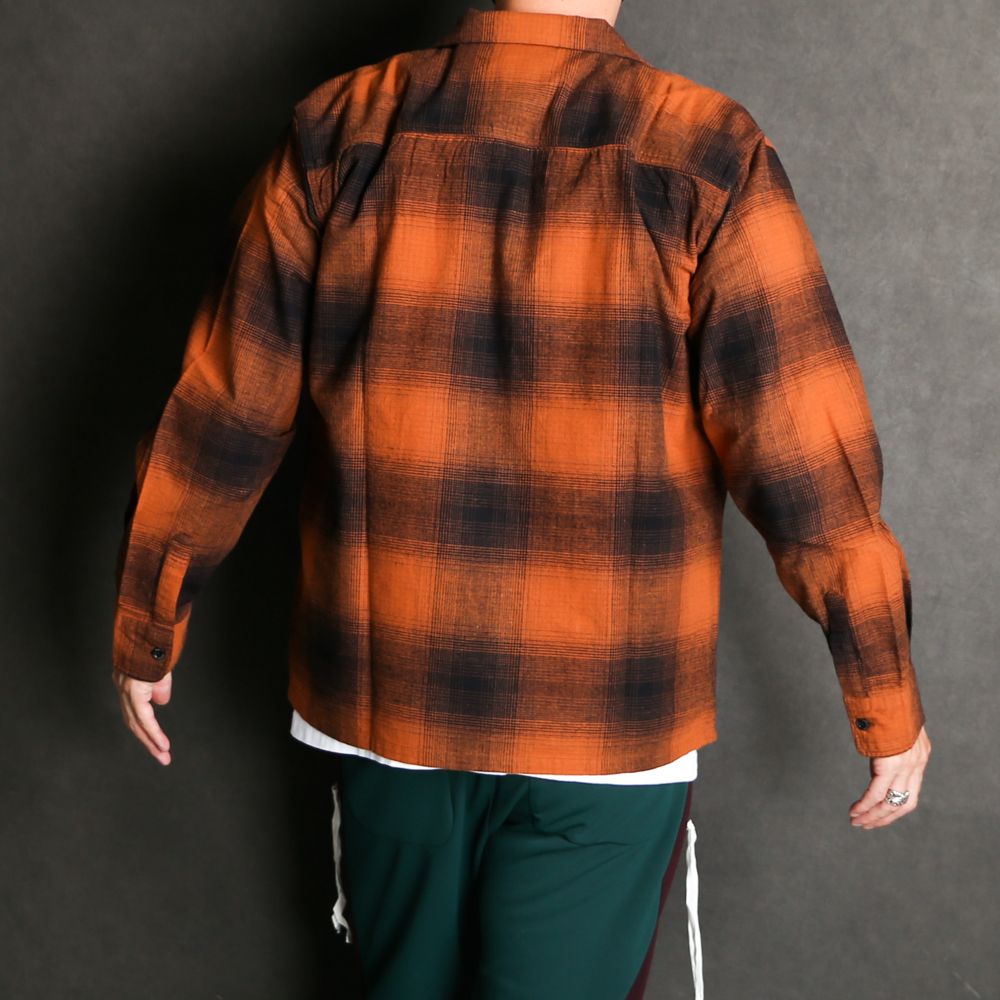 RATS - COTTON OMBRE CHECK SHIRT / オープンカラー シャツ / 22'RS