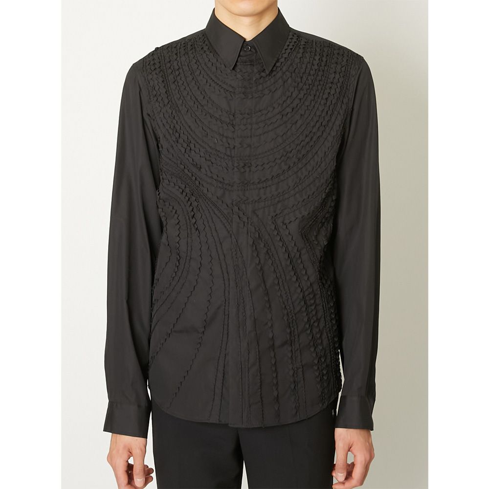 "Tape Embroidery" Embroidery Shirt - Black / レギュラーカラーシャツ / TA26AW-SH046 (7月下旬入荷予定)