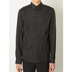 "Tape Embroidery" Embroidery Shirt - Black / レギュラーカラーシャツ / TA26AW-SH046 (7月下旬入荷予定)