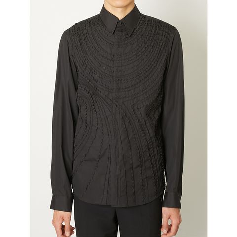 "Tape Embroidery" Embroidery Shirt - Black / レギュラーカラーシャツ / TA26AW-SH046 (7月下旬入荷予定)