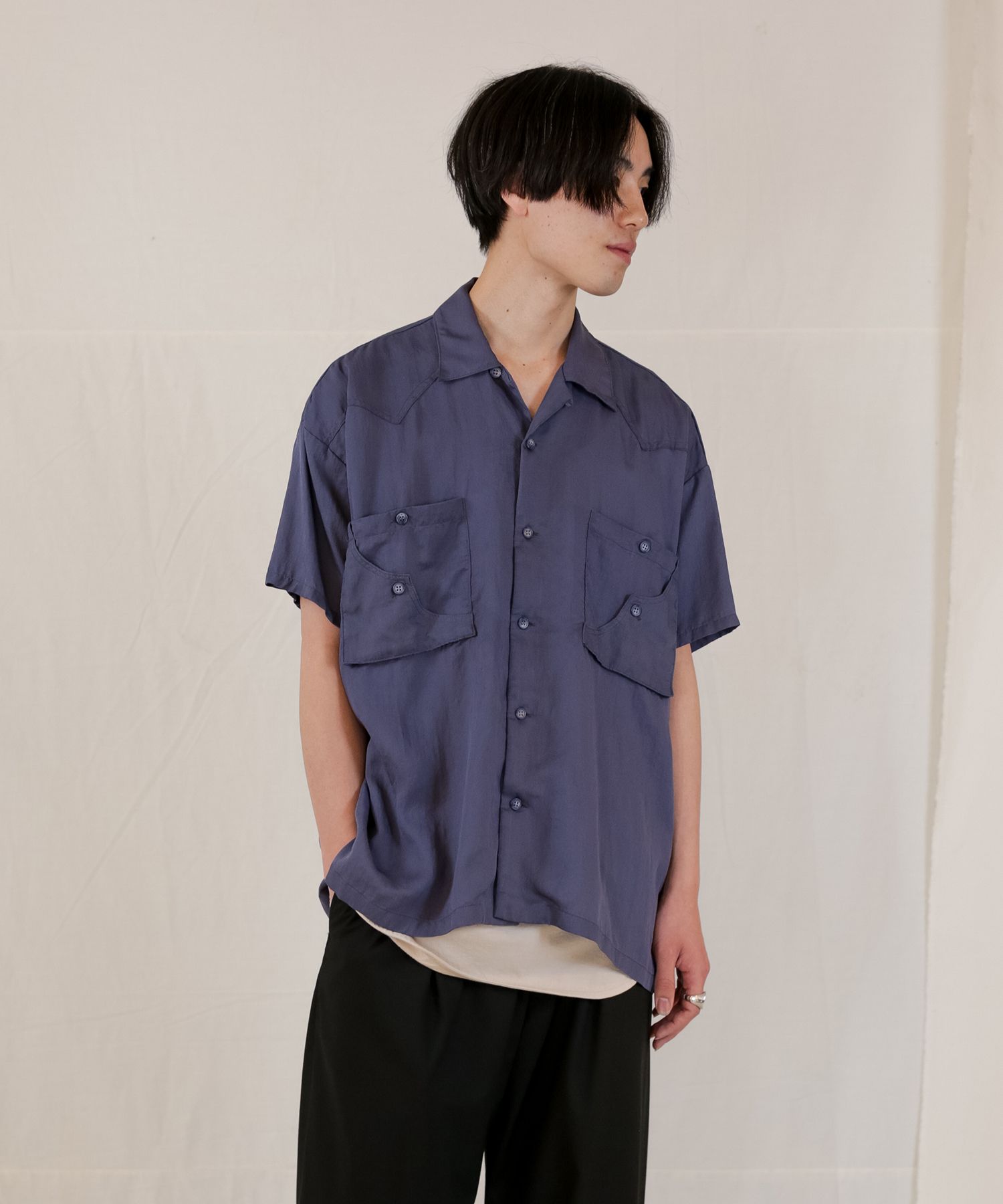 TE TWILL WIDE WESTERN H/S SH / ウエスタンヨーク ワイドシルエットシャツ / 379116