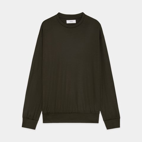 Crew Neck L/S Tee - Dark Olive / スーパー100sウォッシャブルウール天竺 - クルーネック L/S Tee / M26C15CS03C