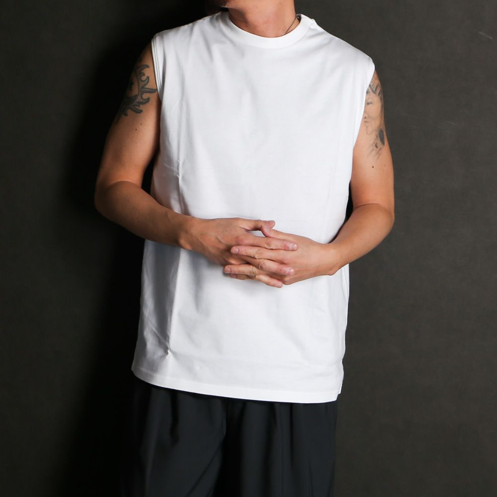 SLEEVELESS TEE - WHITE / オーガニックコットン40/2天竺 - スリーブレスTEE / M26A13CS03A
