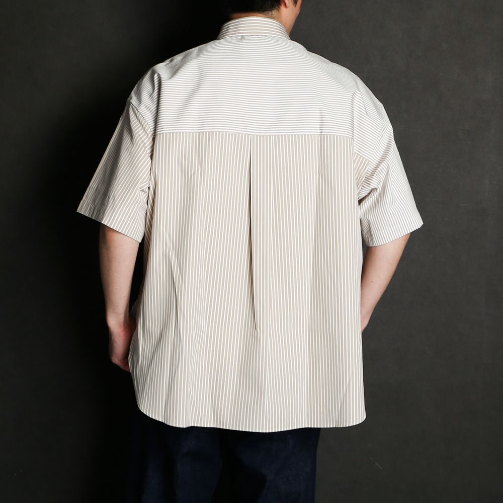 Short sleeve hidden BD shirt - Crazy stripe / 半袖シャツ クレイジーストライプ / SN-429B