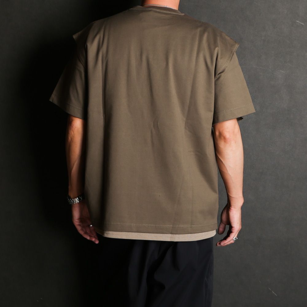 【ラスト1点-サイズ2】 THE FUNCTIONAL LAYERED S/S TEE WITH BREATHABLE - KHAKI / 2401002
