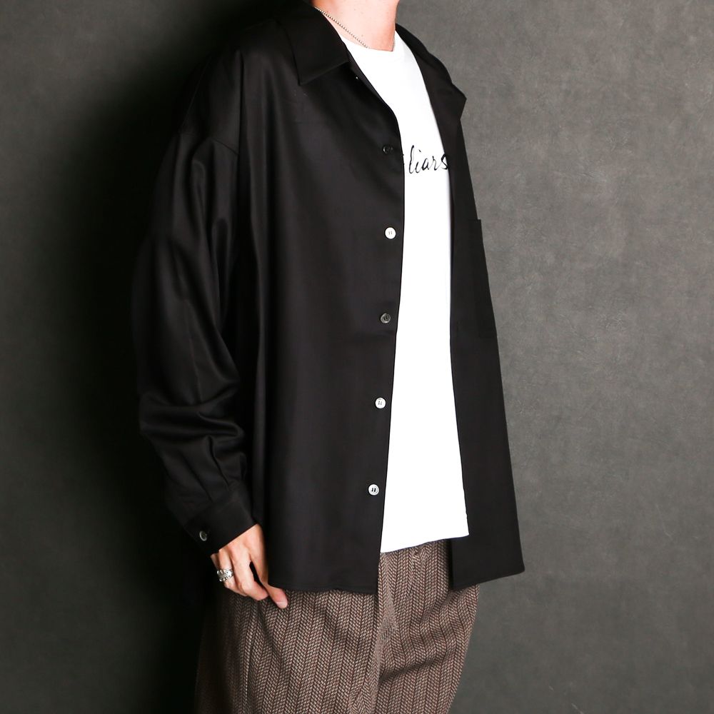Regular fit big shirt - Rayon poly gabardine / レギュラーフィット ビッグシャツ ギャバジン / SN-411A