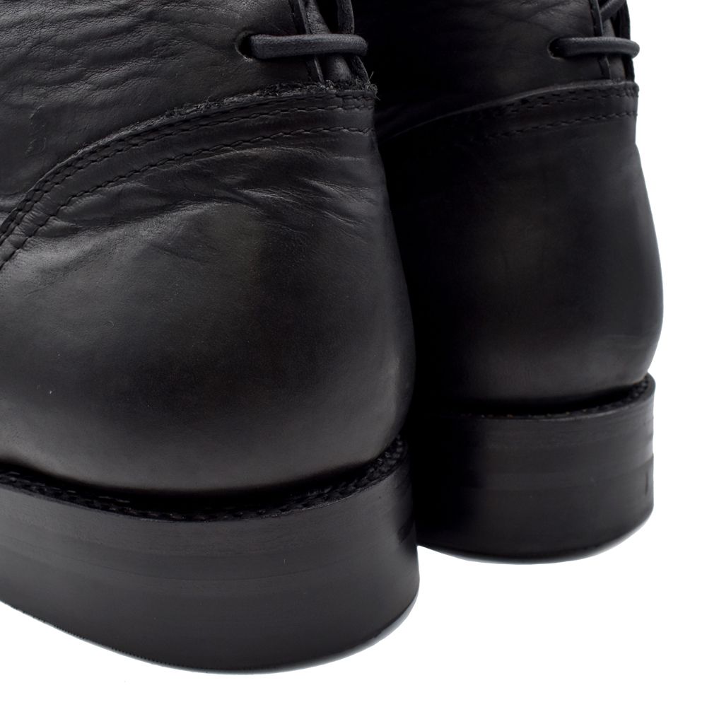 Leather Back Laceup Boots - BLK / MGK-008