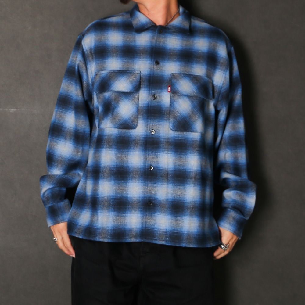 Wool Ombre Check L/S Shirt (26aw) - Blue / チェックシャツ / HS-100626