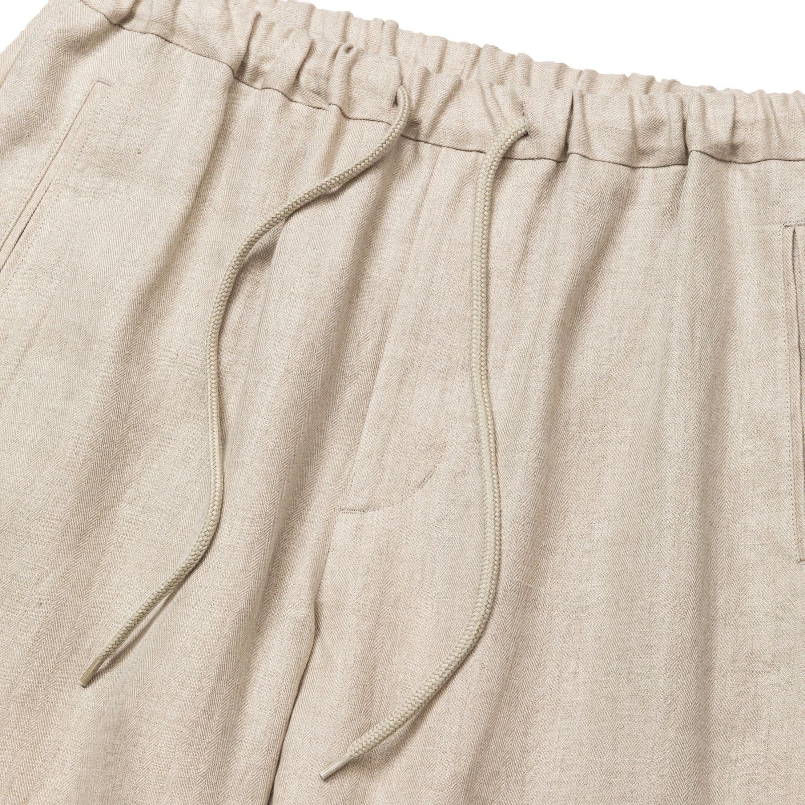 JAPAN LINEN HERRINGBONE EASY SLACKS (IVORY) / リネンヘリンボーンイージースラックス