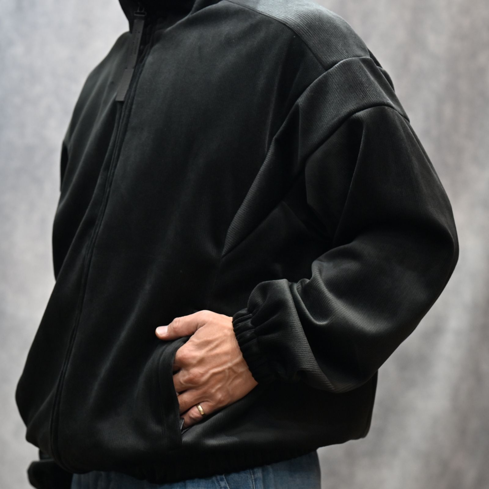 TRACK JACKET （BLACK）｜コーデュロイ トラックジャケット｜2252-BL08-008