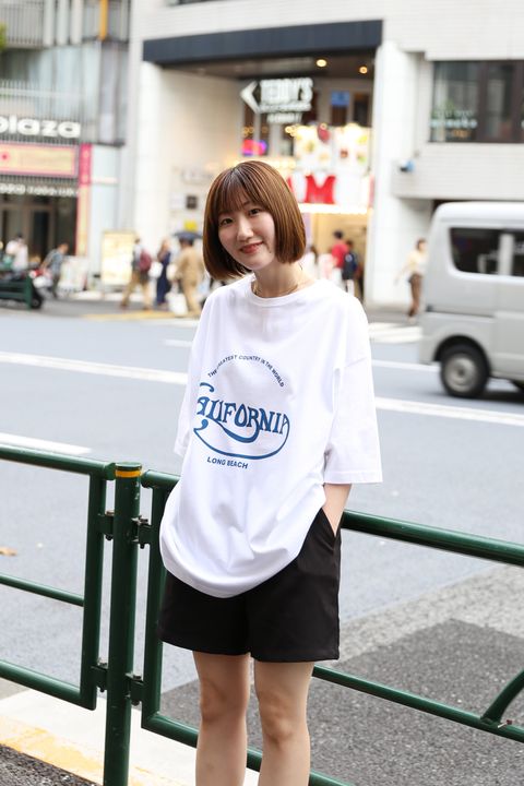 CUTRATE CALIF LOGO DROP SHOULDER S/S -T-SHIRT (WHITE) / ドロップショルダー プリントTシャツ