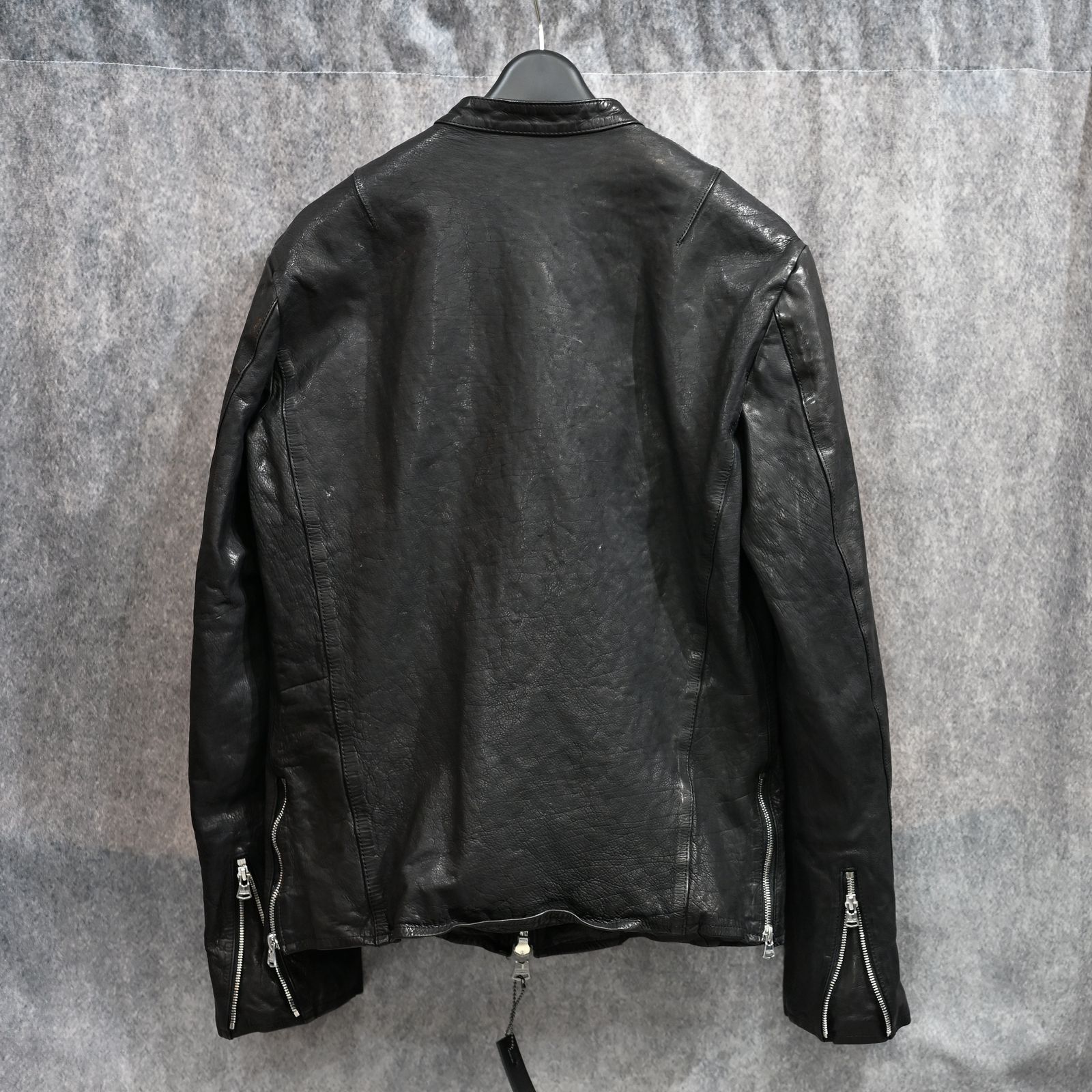 ジャパンカーフ タンニン鞣し 製品洗い加工 シングルライダース （BLACK / ブラック） 1927-05