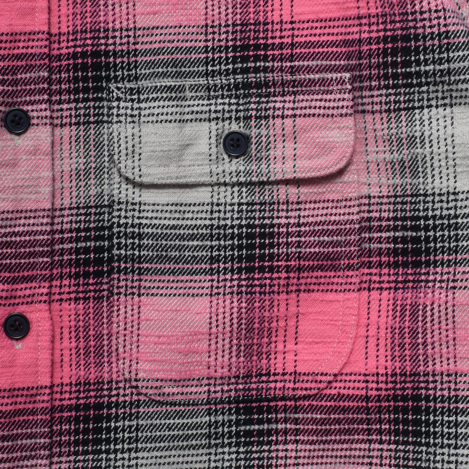 Heavy Cotton Flannel Ombre Work Shirt （PNK）｜フランネル オンブレチェック ワークシャツ｜MDFBF09503