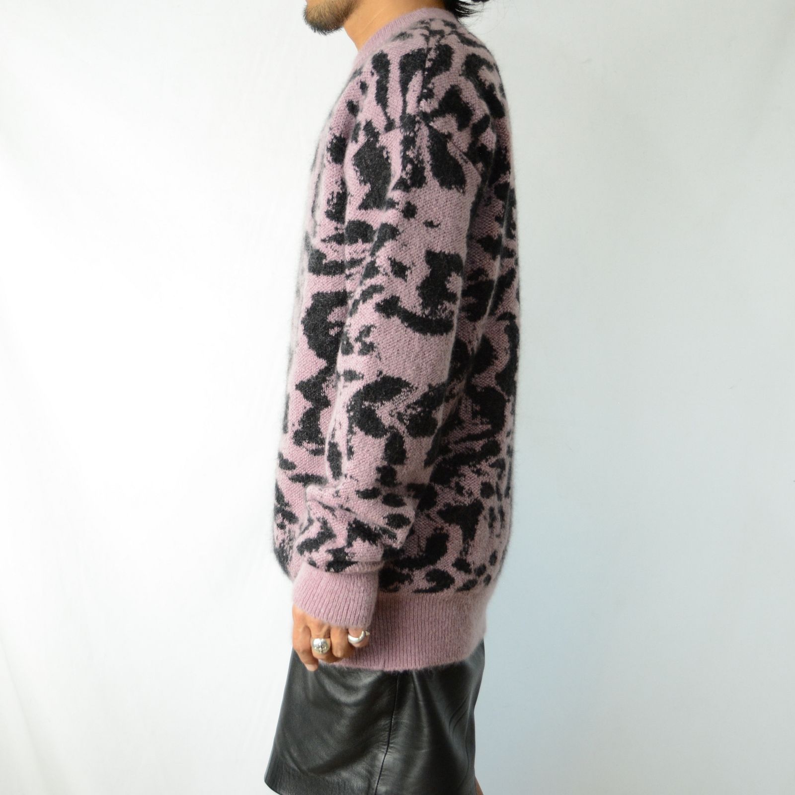 JOHNLAWRENCESULLIVAN - Leopard jacquard knit sweater （PINK