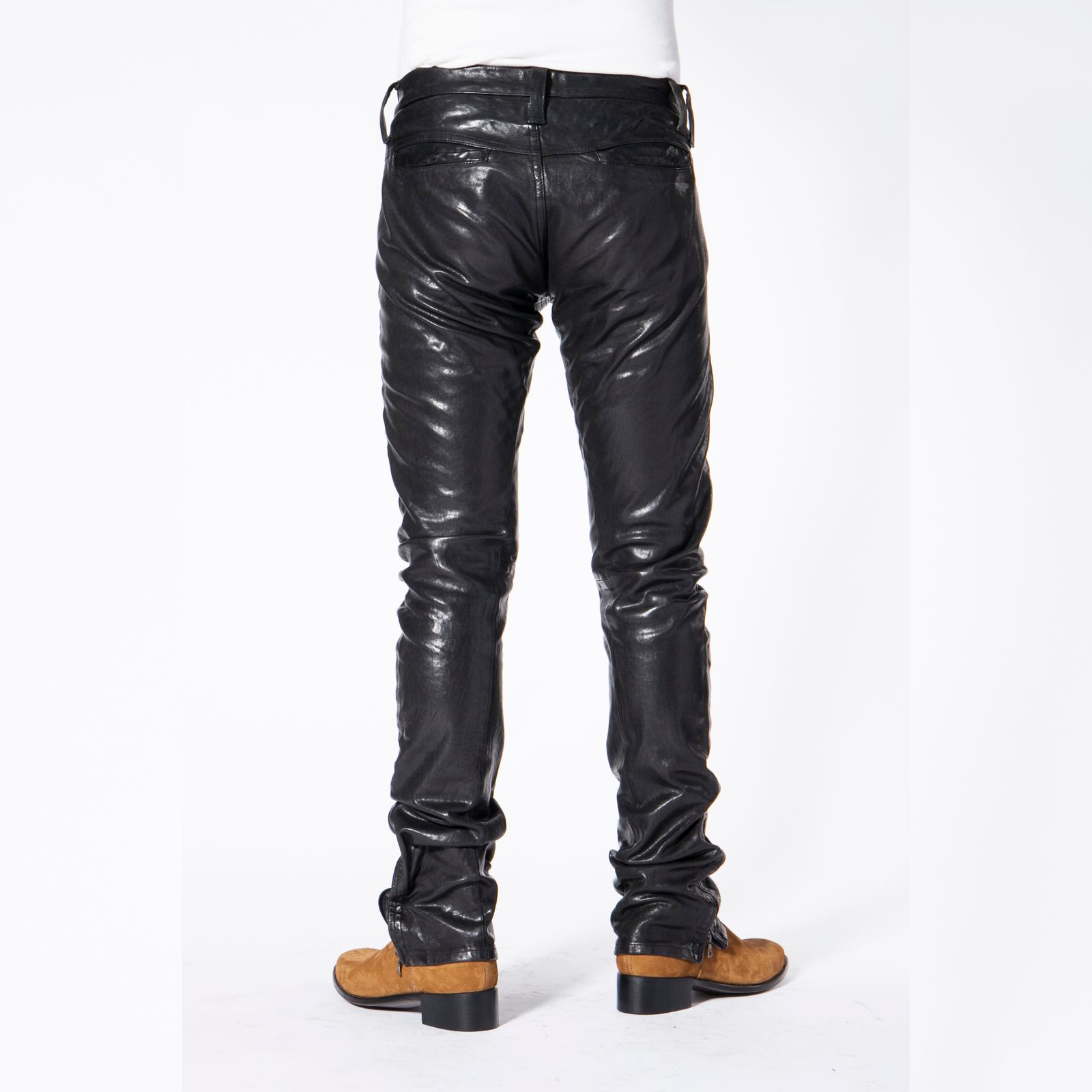 イタリーショルダー製品染め パンツ （BLACK）｜レザーパンツ 1254-08