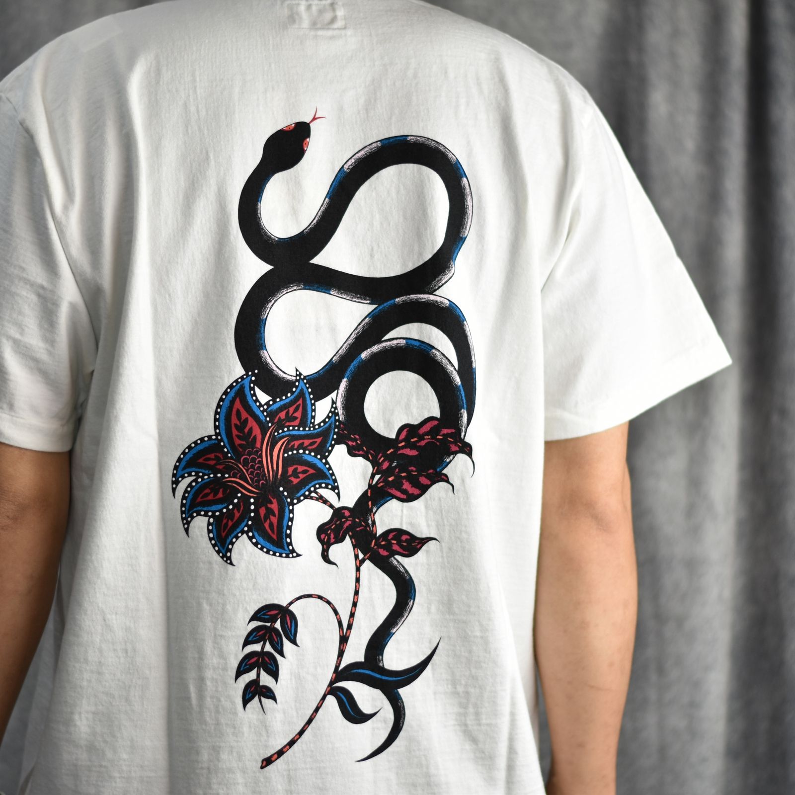 ×MIHO MURAKAMI BINDER NECK SNAKE VINTAGE TEE (WHITE) / × 村上実帆 バインダーネック スネーク ヴィンテージ Tシャツ