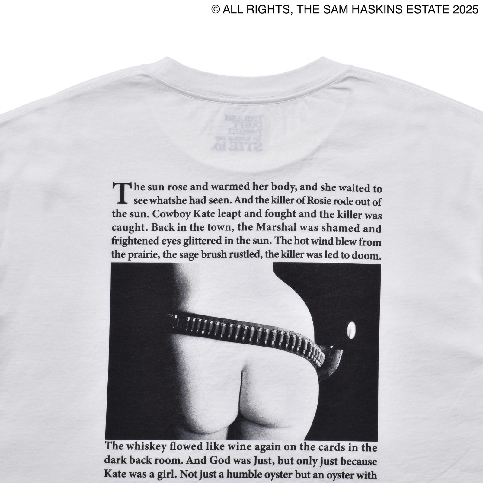 Sam Haskins×Stie-lo “holster Tee （WHT）｜サム・ハスキンス×スティーロ ホルスター プリントTシャツ｜25MND-STL006