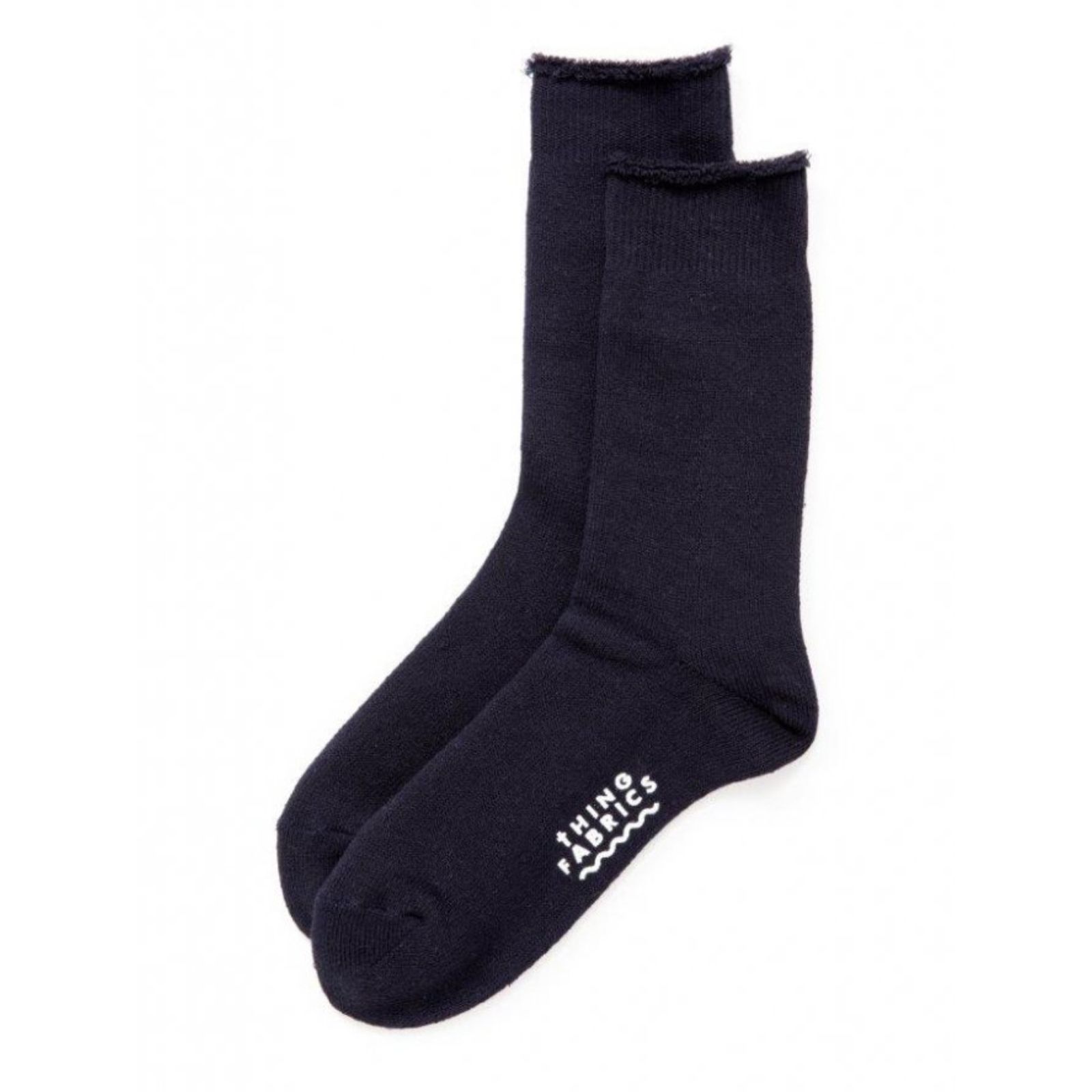 オーガニック糸パイルクルーソックス (ネイビー) | TF Organic Heather pile crew socks (Navy)