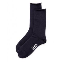 オーガニック糸パイルクルーソックス (ネイビー) | TF Organic Heather pile crew socks (Navy)