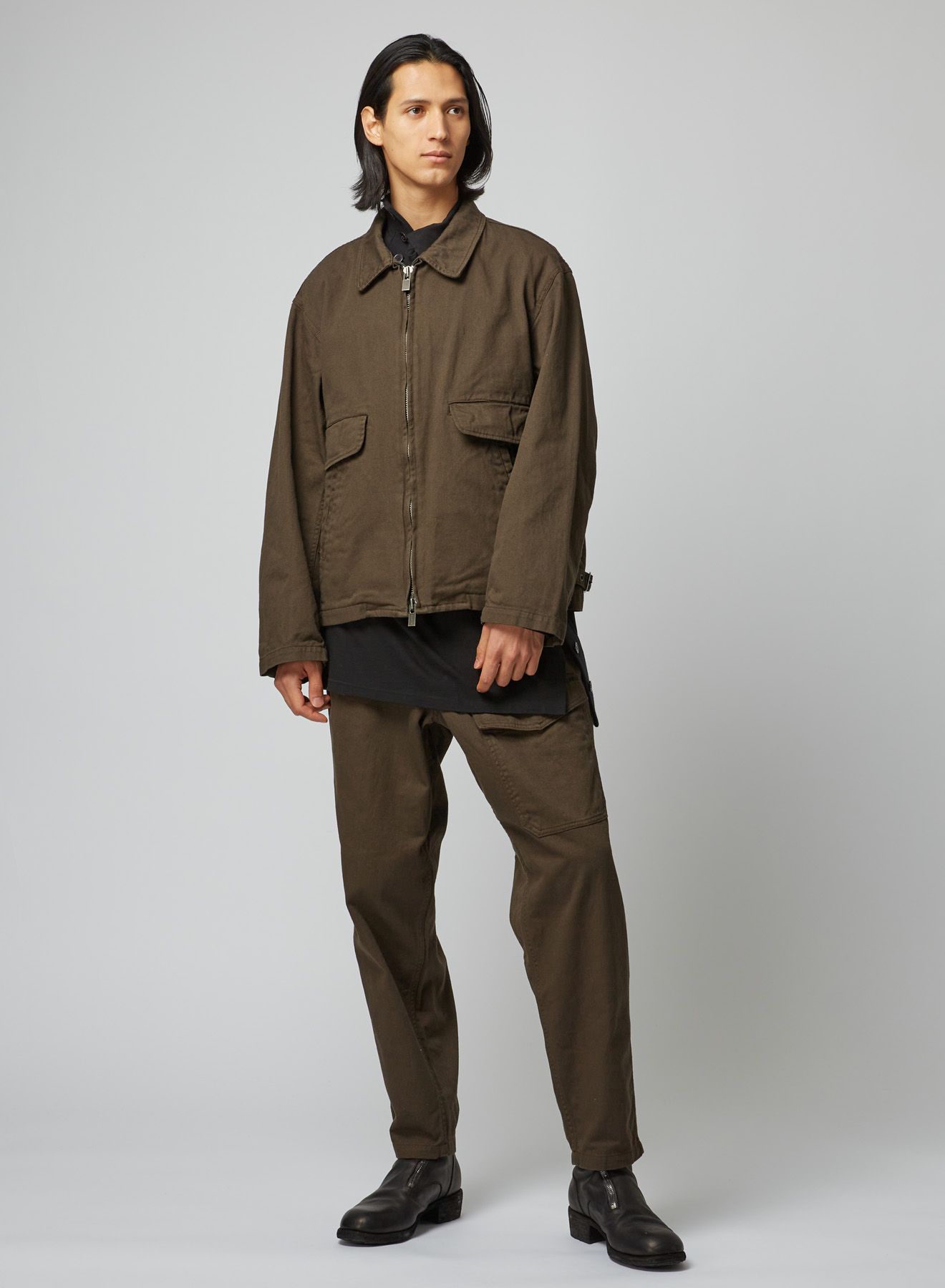 J-NO TUCK W STRING WORK P (BROWN)