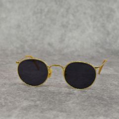 VINTAGE TYPE CIRCLE METAL GLASSES (GOLD / GRAY)｜ヴィンテージタイプ サークルメタル サングラス｜CL-25AW003G